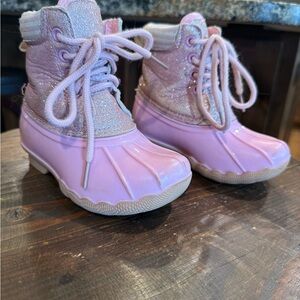 Sparkly Pink Kids Duck Boots